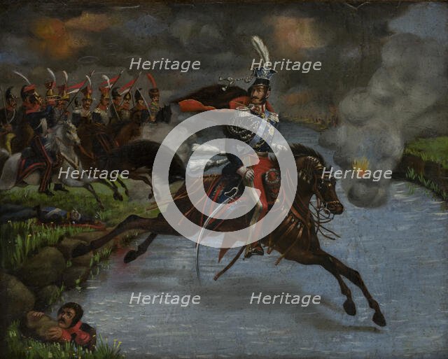 Death of Prince Józef Poniatowski, 2nd quarter of 19th century. Creator: Unknown.