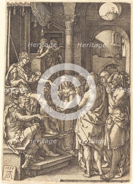 The Two Elders Before the Judge, 1555. Creator: Heinrich Aldegrever.