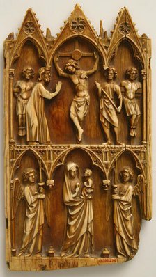 Central Portion from a Triptych with the Crucifixion and Virgin and Child, French, ca. 1250-80. Creator: Unknown.