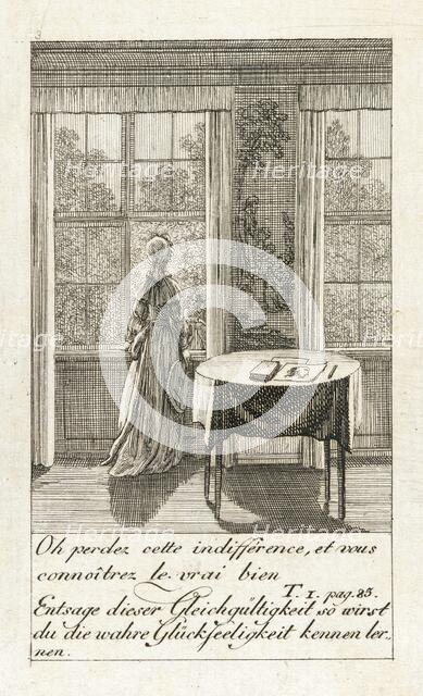 Illustration for 'Caroline of Lichtfield', 1786. Creator: Daniel Nikolaus Chodowiecki.