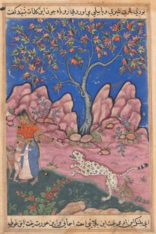 Page from Tales of a Parrot (Tuti-nama): Thirtieth night: The woman conversing..., c. 1560. Creator: Unknown.