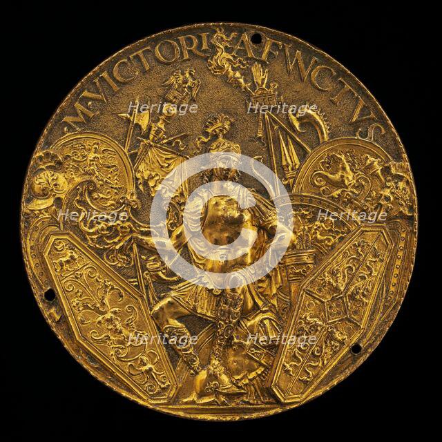 Mars Surrounded by Trophies, late 15th - early 16th century. Creator: Moderno.