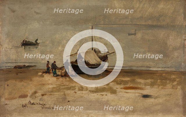 The Beach at Porto d'Anzio, 1880. Creator: Eilif Peterssen.