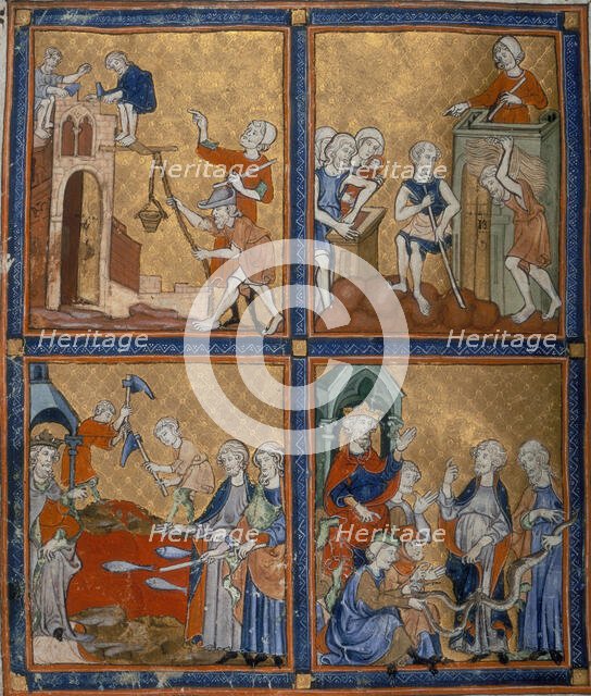 Four scenes from the Old Testament, c1300-c1330. Creator: Unknown.