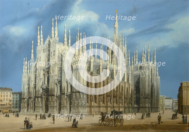 The Milan Cathedral, 1860s. Artist: Anonymous  