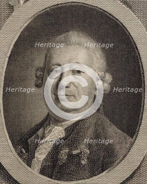 Portrait of the Composer Johann Heinrich Rolle (1716-1785) , 1780. Creator: Geyser, Friedrich Christian Gottlieb (1772-1846).