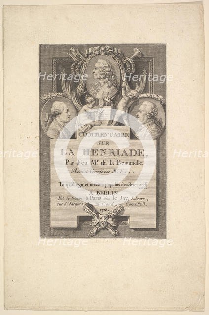 Voltaire, Fréron et la Beaumelle, 1775. Creator: Augustin de Saint-Aubin.