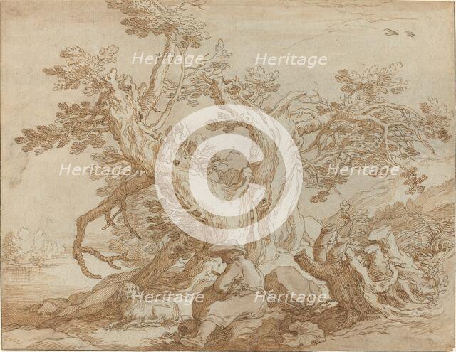 Landscape with Seated Figure and Dog. Creator: Abraham Bloemaert.