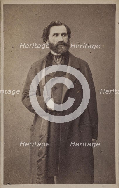 Portrait of the Composer Giuseppe Verdi (1813-1901). Creator: Photo studio Giraldon & Cie.