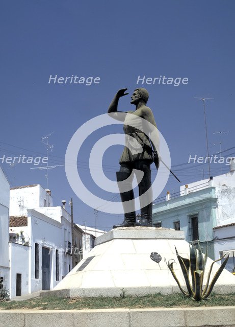 Monument in Jerez de los Caballeros hometown of Vasco Nuñez de Balboa (1475-1517), Spanish conque…