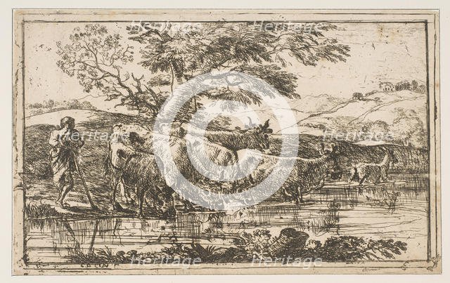 The Herd at the Watering Place, 1635. Creator: Claude Lorrain.