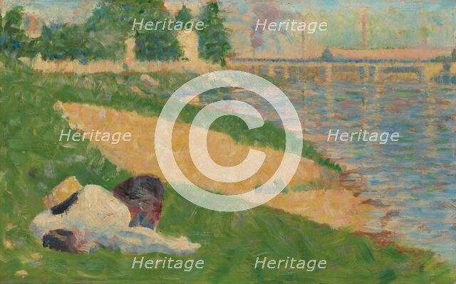 The Seine with Clothing on the Bank (Study for "Bathers at Asnières"), 1883/1884. Creator: Georges-Pierre Seurat.