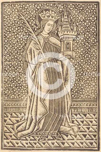 Saint Barbara, 1480 or after. Creator:  Master of the Cologne Arms, Workshop of.