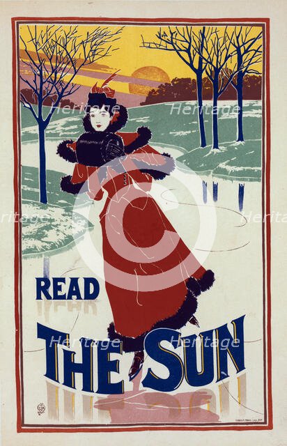 Affiche américaine pour le journal "The Sun", c1900. Creator: Louis John Rhead.