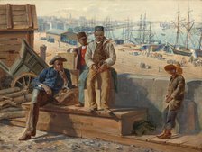 Negro Boys on the Quayside, c. 1865. Creator: David Norslup.