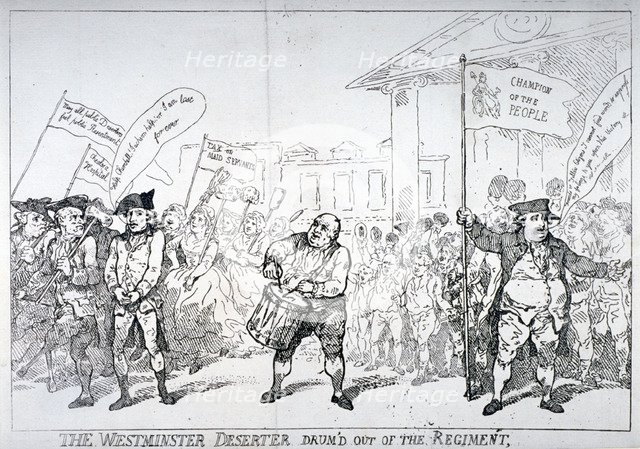 'The Westminster Deserter drum'd out of the regiment', 1784.              Artist: Thomas Rowlandson