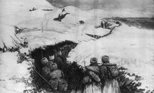 ''Sur le Front Oriental; Tranchees russes dans les montagnes de Galicie', 1915. Creator: HC Seppings Wright.