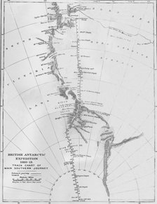 'Map - British Antarctic Expedition 1910-13. Track Chart of Main Southern Journey', 1913. Artist: Unknown.