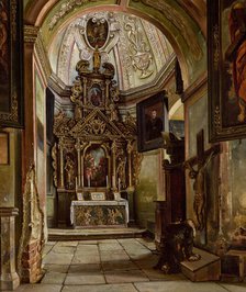 Interior of a Chapel at the Parish Church in Krosno, 1876-1877. Creator: Aleksander Gryglewski.