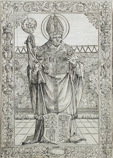 Saint Willibald (recto); Christ on the Cross (verso), Printed 1517. Creator: Unknown.