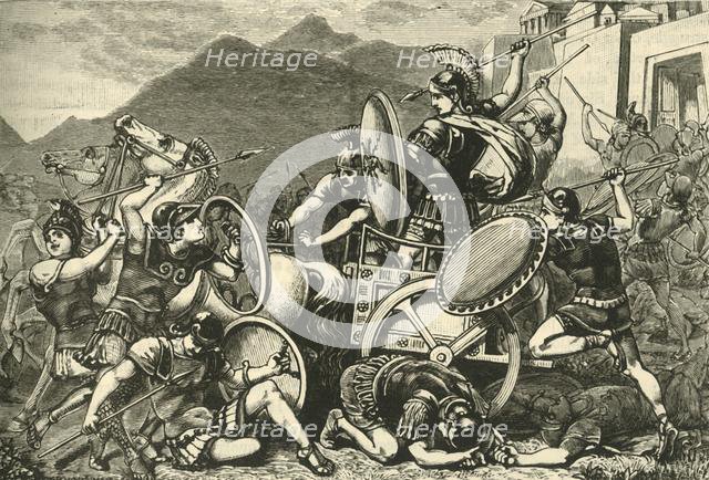 'Aristomenes Fighting His Way Out of Eira', 1890.   Creator: Unknown.