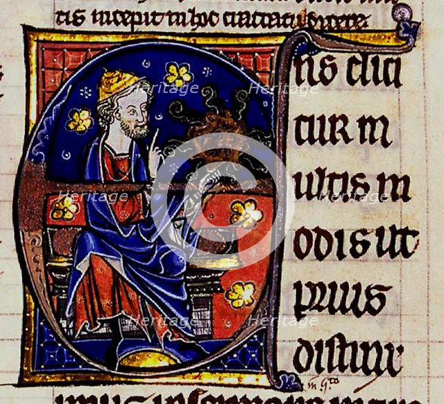 Aristotle. From: Commentarium magnum Averrois in Aristotelis De Anima libros, 13th century. Artist: Anonymous  