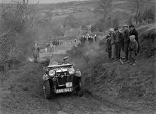 MG PA of JH Clent competing in the MG Car Club Midland Centre Trial, 1938. Artist: Bill Brunell.