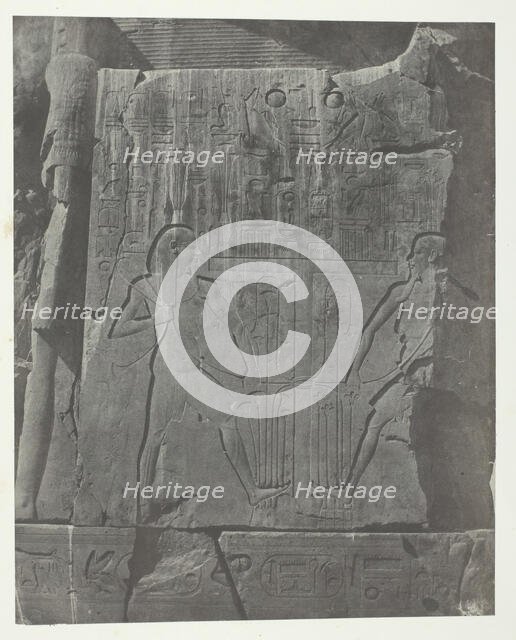 Gournah, Sculptures du Trône des Colosses; Thèbes, 1849/51, printed 1852. Creator: Maxime du Camp.