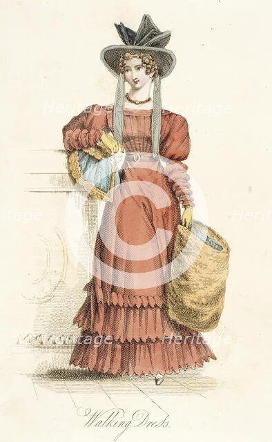 Fashion Plate (Walking Dress), 1825. Creator: Unknown.