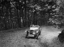 MG J2 competing in the B&HMC Brighton-Beer Trial, Fingle Bridge Hill, Devon, 1934. Artist: Bill Brunell.