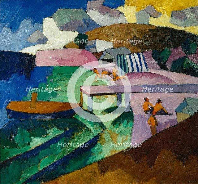 Seashore, 1912. Artist: Lentulov, Aristarkh Vasilyevich (1882-1943)