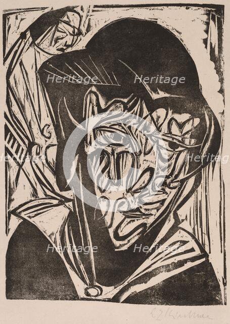 Woman with a Veil, 1915. Creator: Ernst Kirchner.