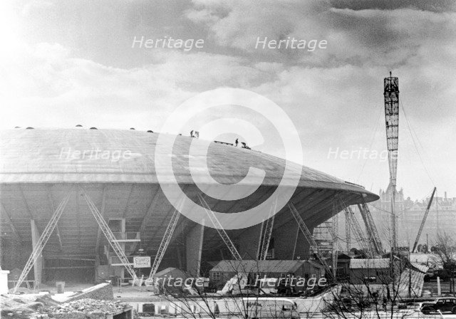 Construction of the Dome of Discovery, Festival of Britain, London, 1951.  Artist: Henry Grant