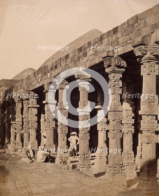 India: exterior of the Hindu temple in the Kootub near Delhi, c1858. Creator: Felice Beato.