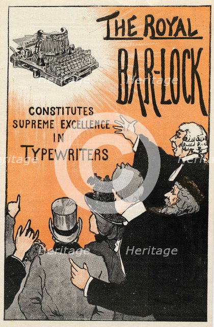 The Royal Bar-Lock typewriter, 19th century. Artist: Unknown