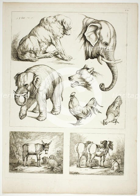 Plate 32 of 38 from Oeuvres de J. B. Huet, 1796–99. Creator: Jean Baptiste Marie Huet.