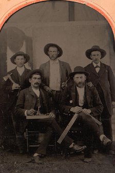[Five Carpenters], 1870-80s. Creator: Unknown.