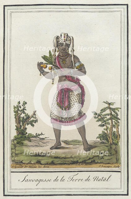 Costumes de Différents Pays, 'Sauvagesse de la Terre de Natal', c1797. Creators: Jacques Grasset de Saint-Sauveur, LF Labrousse.