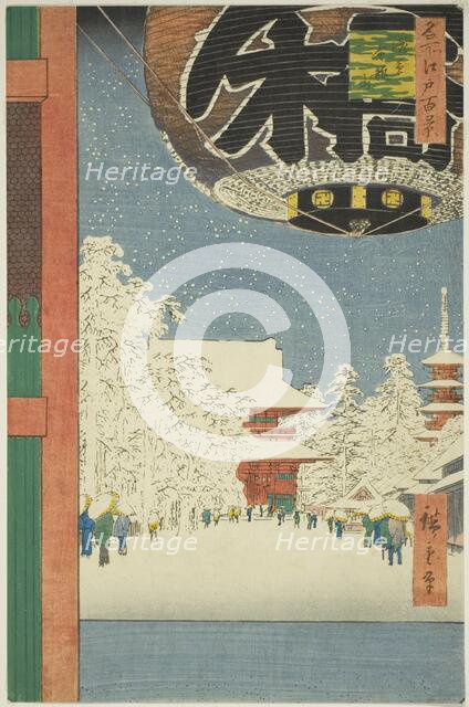 Kinryuzan Temple at Asakusa (Asakusa Kinryuzan), from the series "One Hundred..., 1856. Creator: Ando Hiroshige.