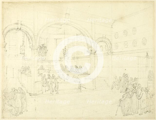 Study for Doctor's Commons, from Microcosm of London, c. 1808. Creator: Augustus Charles Pugin.