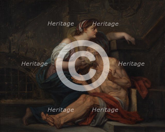 Cimon and Pero: Roman Charity, about 1767. Creator: Jean-Baptiste Greuze.
