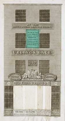 Advertisement for Urling's Lace, London, 1820. Artist: Unknown.