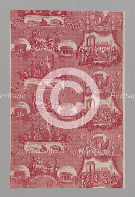 Le Romain (The Roman) (Furnishing Fabric), France, 1811/1821. Creator: Oberkampf Manufactory.