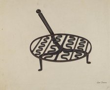 Wrought Iron Trivet, c. 1941. Creator: Lon Cronk.