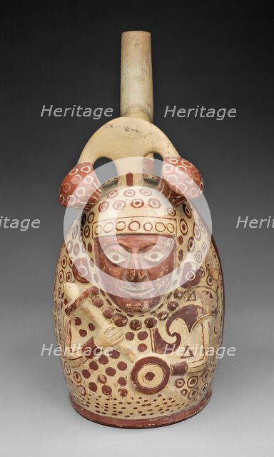 Handle Spout Vessel in the Form of a Bean Warrior, 100 B.C./A.D. 500. Creator: Unknown.