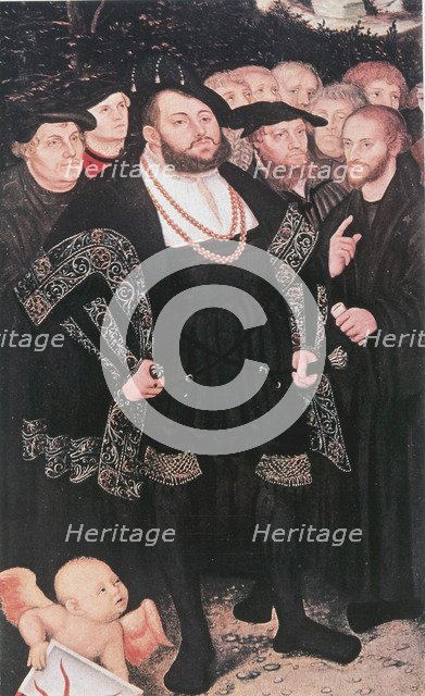 Martin Luther with reformers, c1530. Artist: Unknown