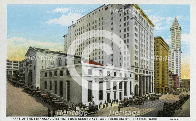 Part of the financial district, Seattle, Washington, USA, 1928. Artist: Unknown