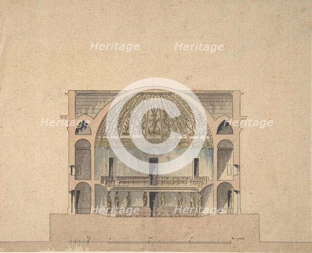 Design for the Interior Elevation of a Theater, ca. 1800. Creator: Anon.