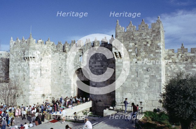 Flea market at the Damascus Gate, Jerusalem, Israel. 
