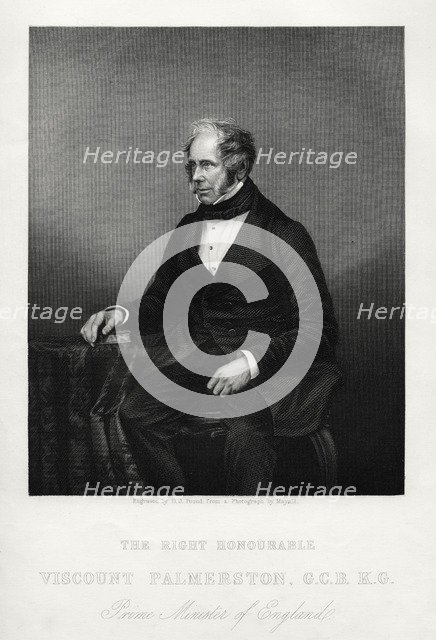 Henry John Temple, 3rd Viscount Palmerston, British statesman, c1880. Artist: DJ Pound